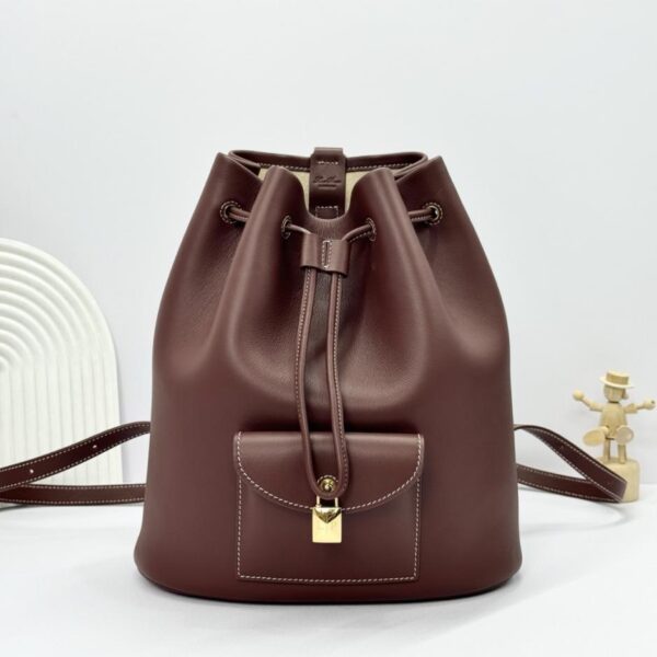 Loro Piana Extra Drawstring Backpack Smoked Caramel Backpack (QRAG3)