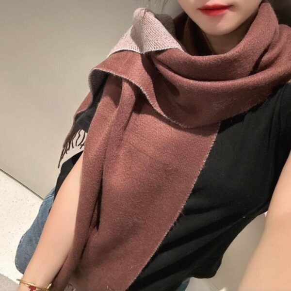 Cashmere version of LP water ripple double-sided cashmere scarf (Y6KM8)