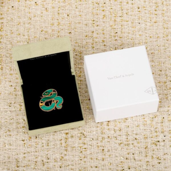 Counter / Snake-shaped brooch, customizable with real gold and diamonds, Lucky Animals® series (5TVDZ)