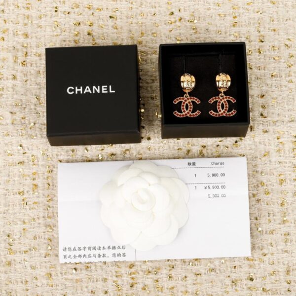 Counter / 【25A Fragrance Hoop Double C Letter Stud Earrings】(HI4IQ)
