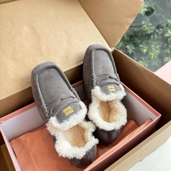 G042 MIUMIU Platform New British Style Wool Loafers (RQZNU)