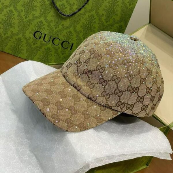 New haute couture GUCCI baseball cap with full diamond design, unisex (6K7OMH)