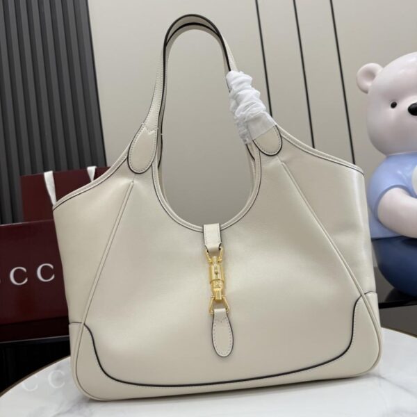 Gucci white soft leather tote bag (DU6L50)