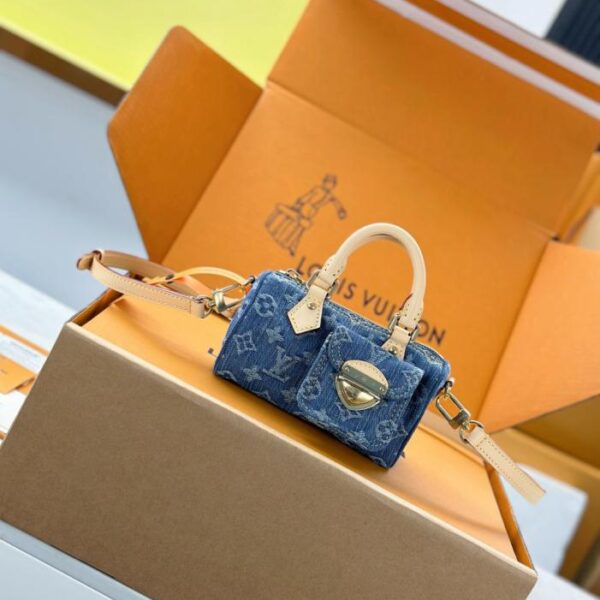 【Premium MB Denim】NANO SPEEDY Handbag Model M82950 Material: A+ Grade All-Steel Hardware (WA5AGI)