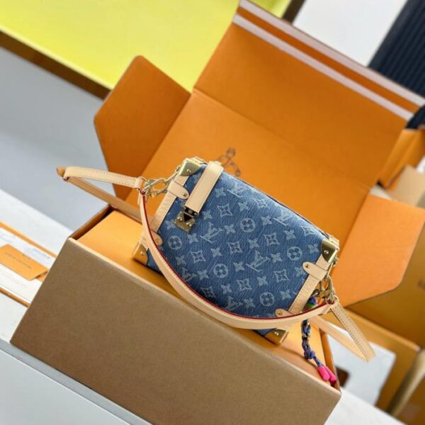 【Premium MB Denim】SIDE TRUNK Medium Handbag, Model M27450, Material: A+ Grade All-Steel Hardware (6OLHVY)
